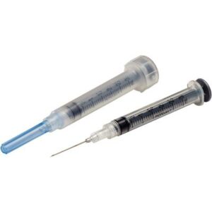 Syringe with Needle, 3cc Luer Lock Tip, 20 x 1" Needle, 100 Count Box