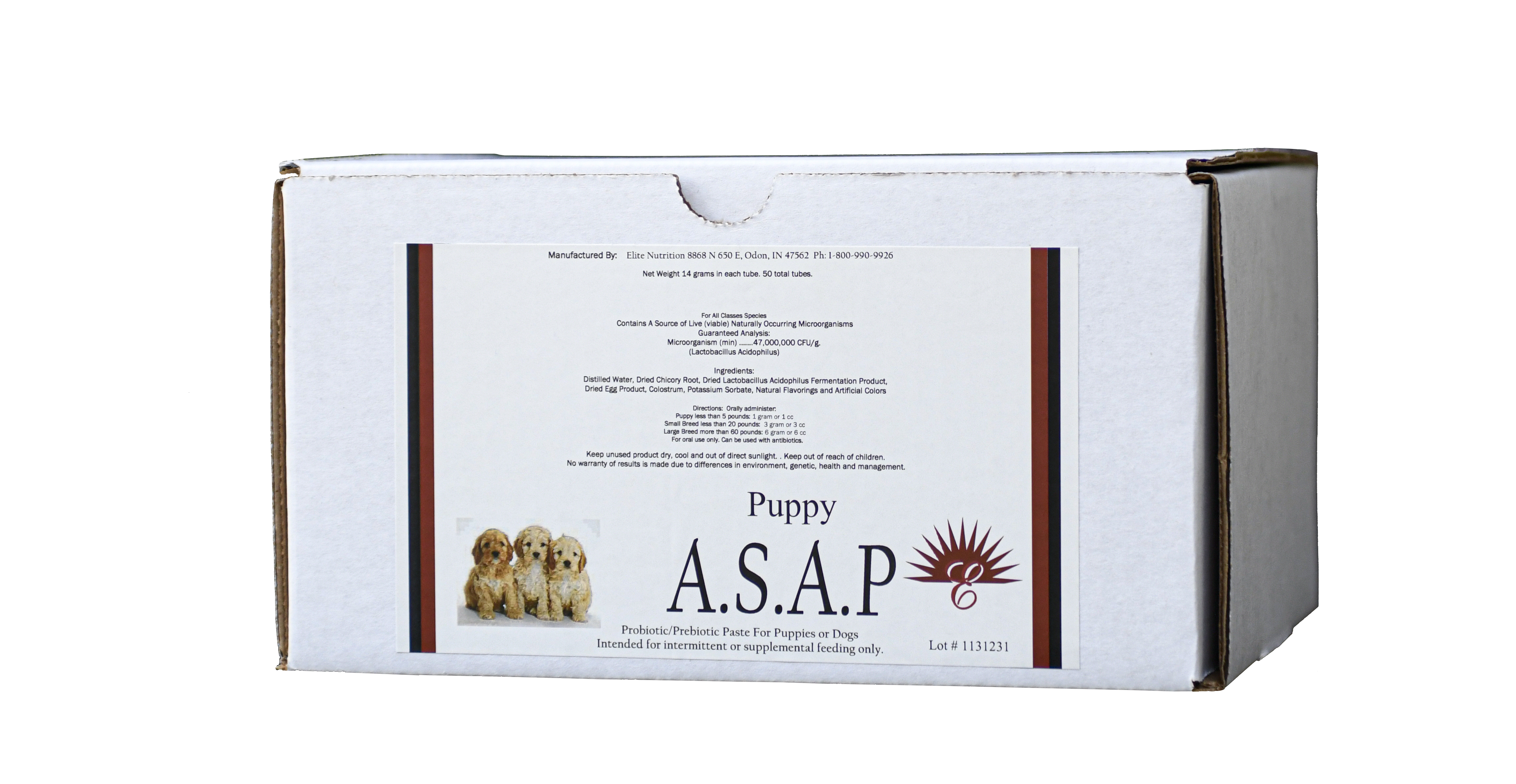 A.S.A.P. Puppy 12gm Tube, 50 Count