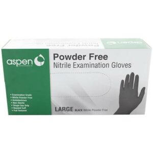 Aspen Nitrile Exam Gloves Large, Black