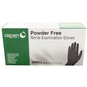 Aspen Nitrile Exam Gloves Small, Black