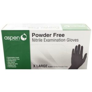 Aspen Nitrile Exam Gloves X Large, Black