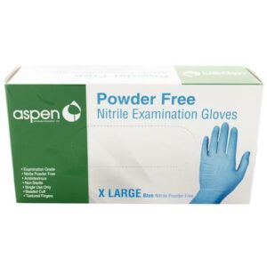 Aspen Nitrile Exam Gloves X Large, Blue