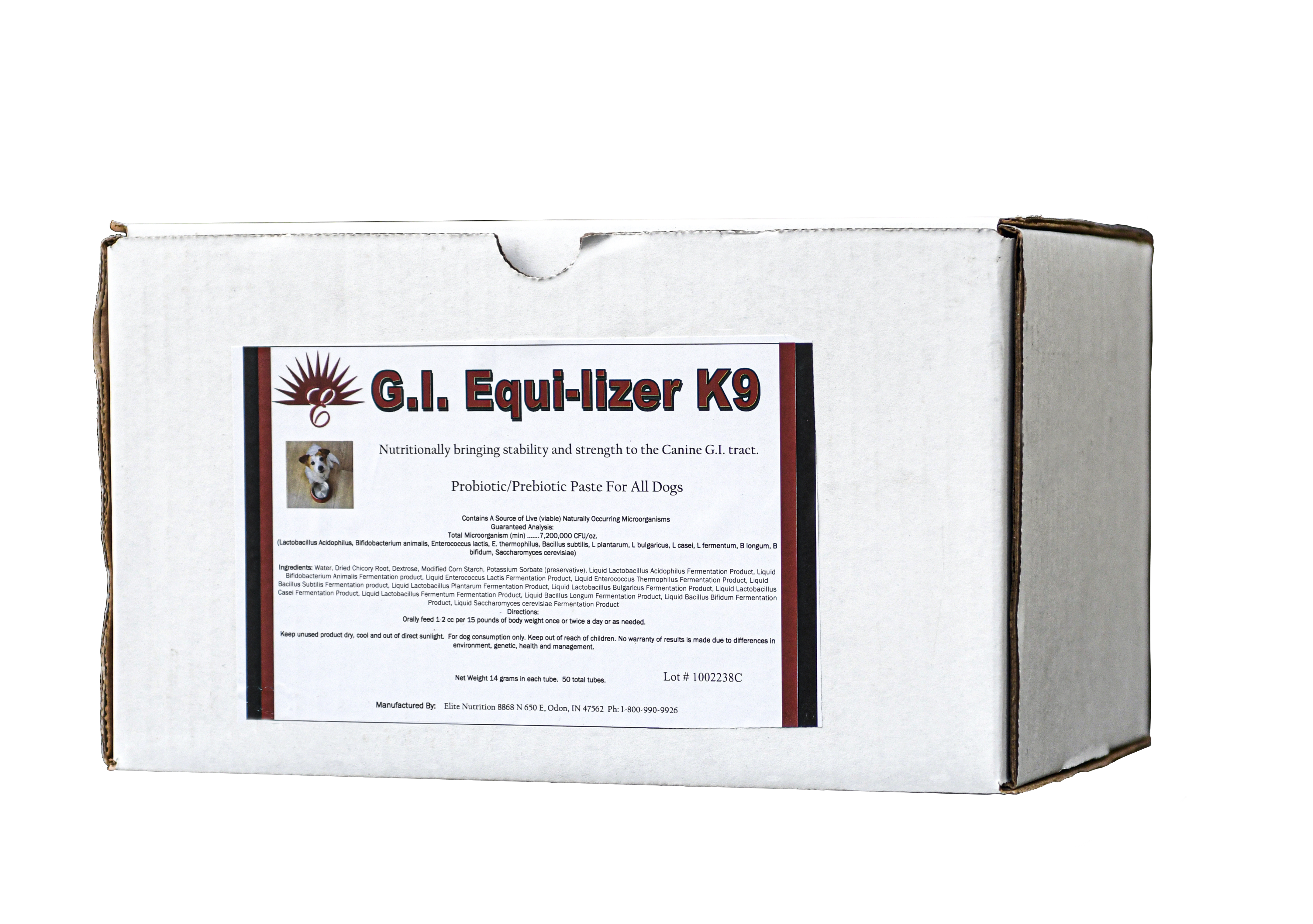Elite Nutrition G.I. Equi-lizer K9, 14 Gram Tube, 50 Count