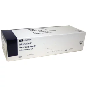 Monoject Hypodermic Veterinary Needle, Polypropylene Hub, Regular Bevel, Green, 18g x 1.5", box/100