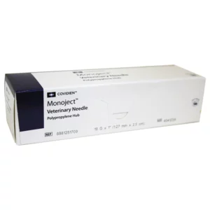 Monoject Hypodermic Veterinary Needle, Polypropylene Hub, Regular Bevel, Green, 18g x 1.0", box/100