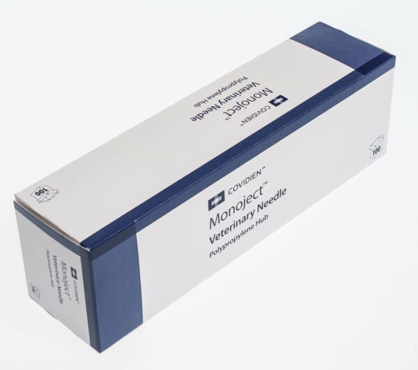 Monoject Hypodermic Veterinary Needle, Polypropylene Hub, Intermediate Bevel, Pink, 20g x 0.5", box/100