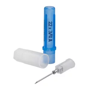 Monoject Hypodermic Needle, Polypropylene Hub, Regular Bevel, Blue, 22g x 0.75", 1 count
