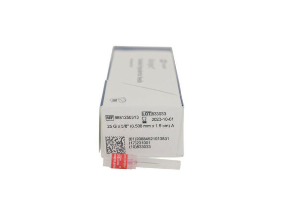 Monoject Hypodermic Veterinary Needle, Polypropylene Hub, Regular Bevel, Red, 25g x 5/8", box/100