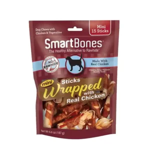 SmartBones Mini Chicken Wrapped Sticks, 15 count