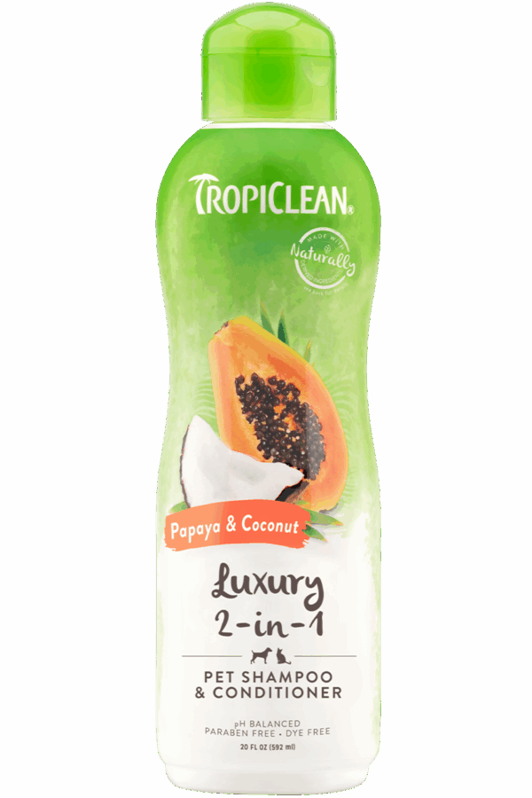 Tropiclean Papaya & Coconut 2 in 1 Shampoo & Conditioner, 20oz