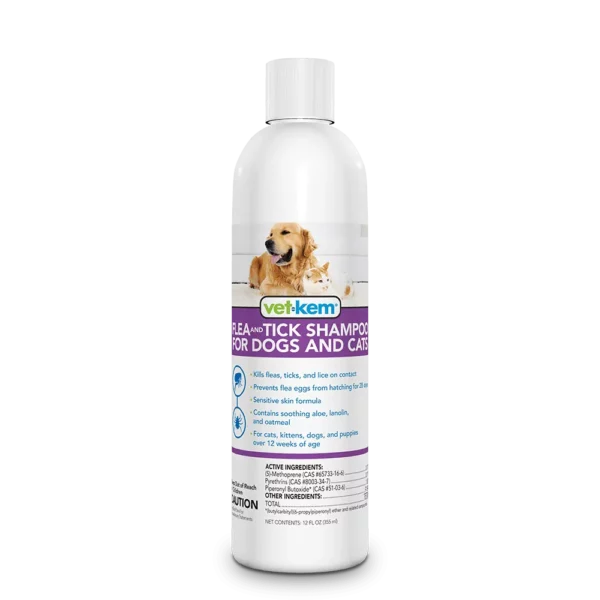 Vet-Kem® Flea and Tick Shampoo for Dogs and Cats, 12oz