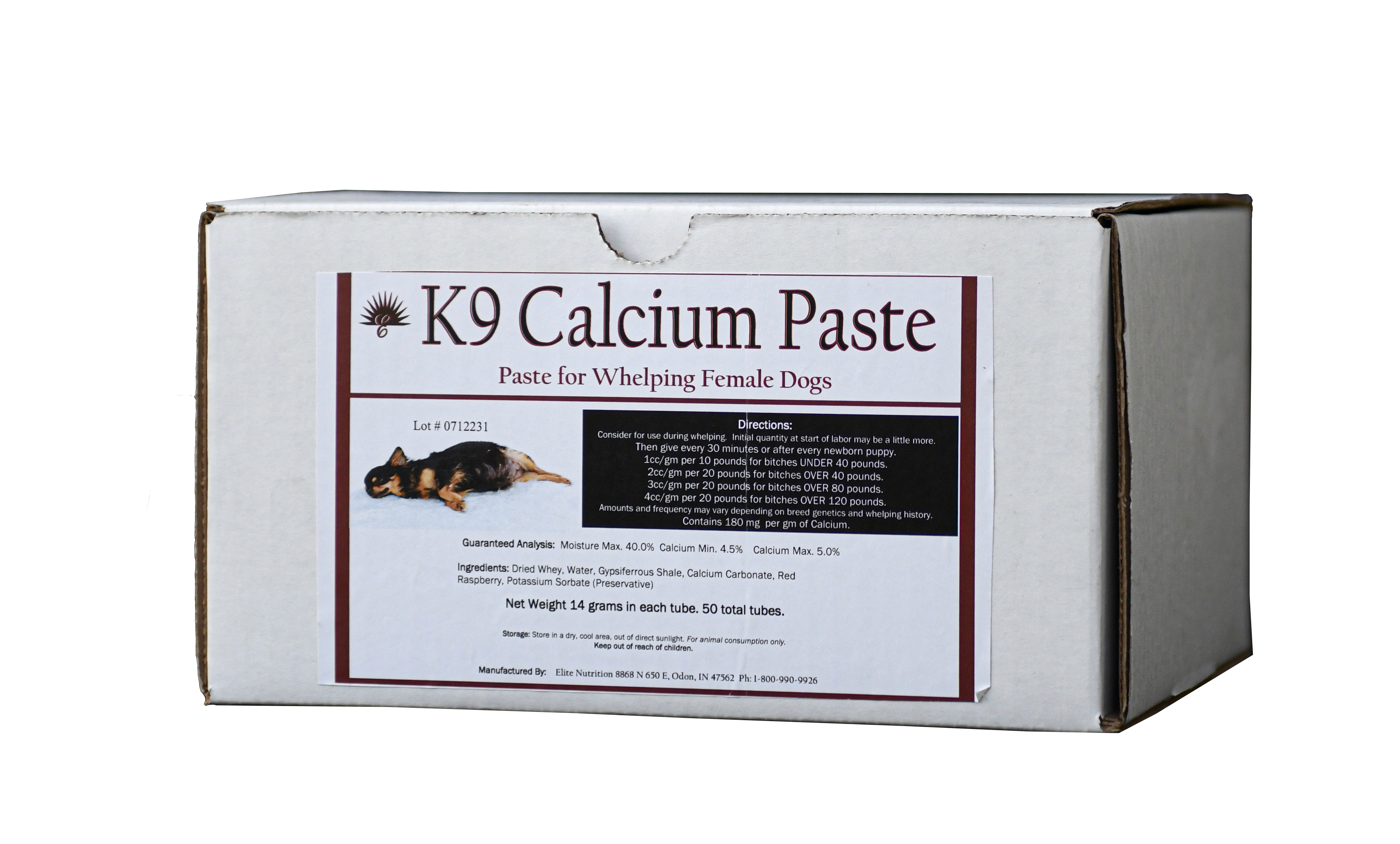 Elite Nutrition K9 Calcium Paste, 14 Gram Tube, 50 Count