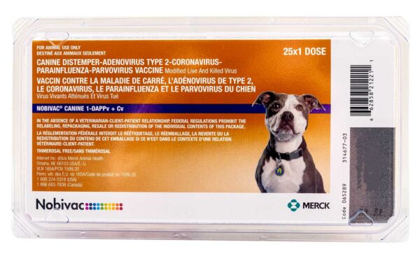 Nobivac Canine 1-DAPPv + CV, 25 X 1 Dose (6 Way)