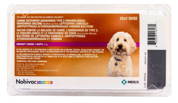 Nobivac Canine 1-DAPPv+L4, 25 X 1 Dose (9 Way)