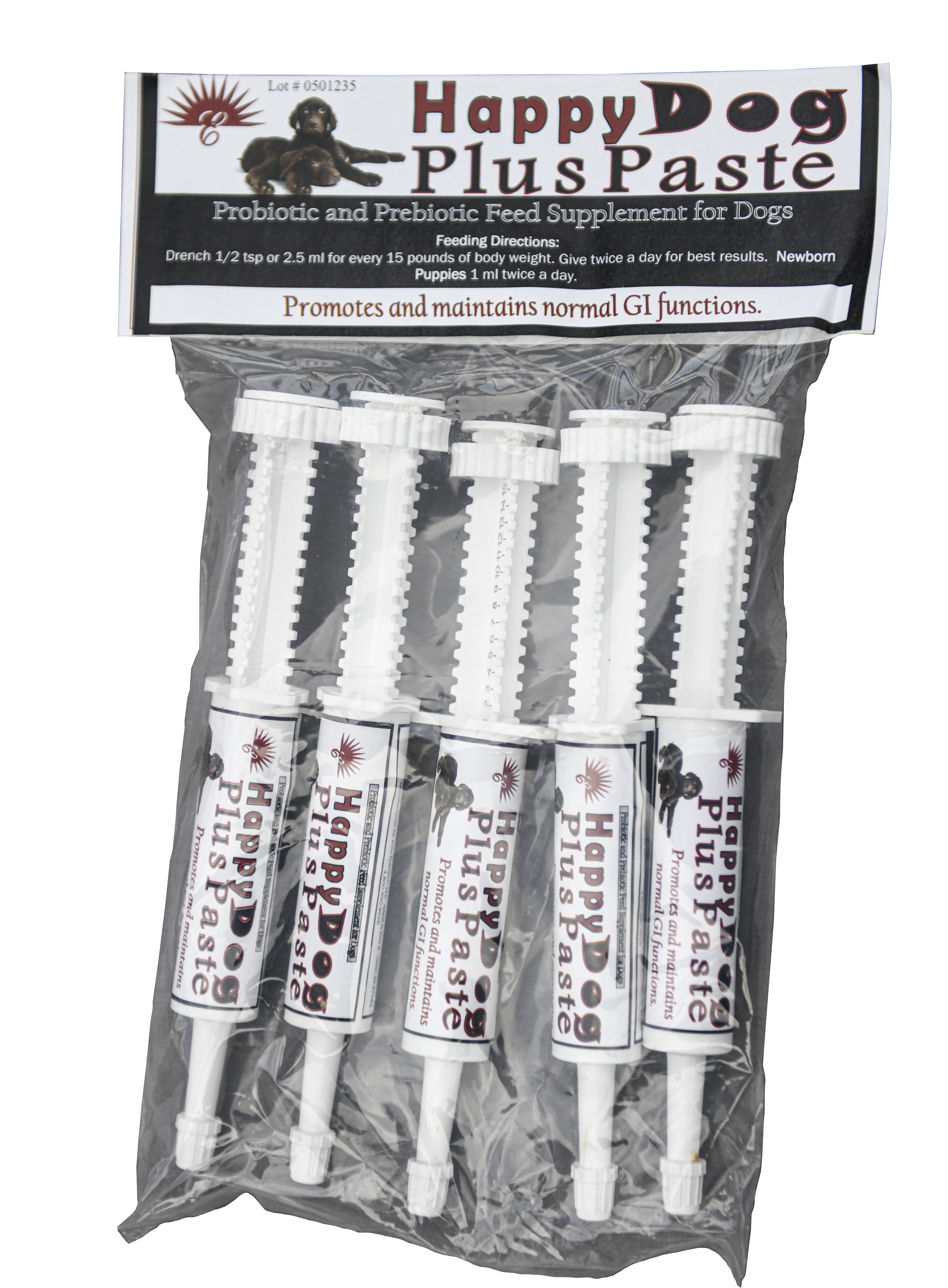 Elite Nutrition Happy Dog Plus Paste, 14 Gram Tube, 5 Pack